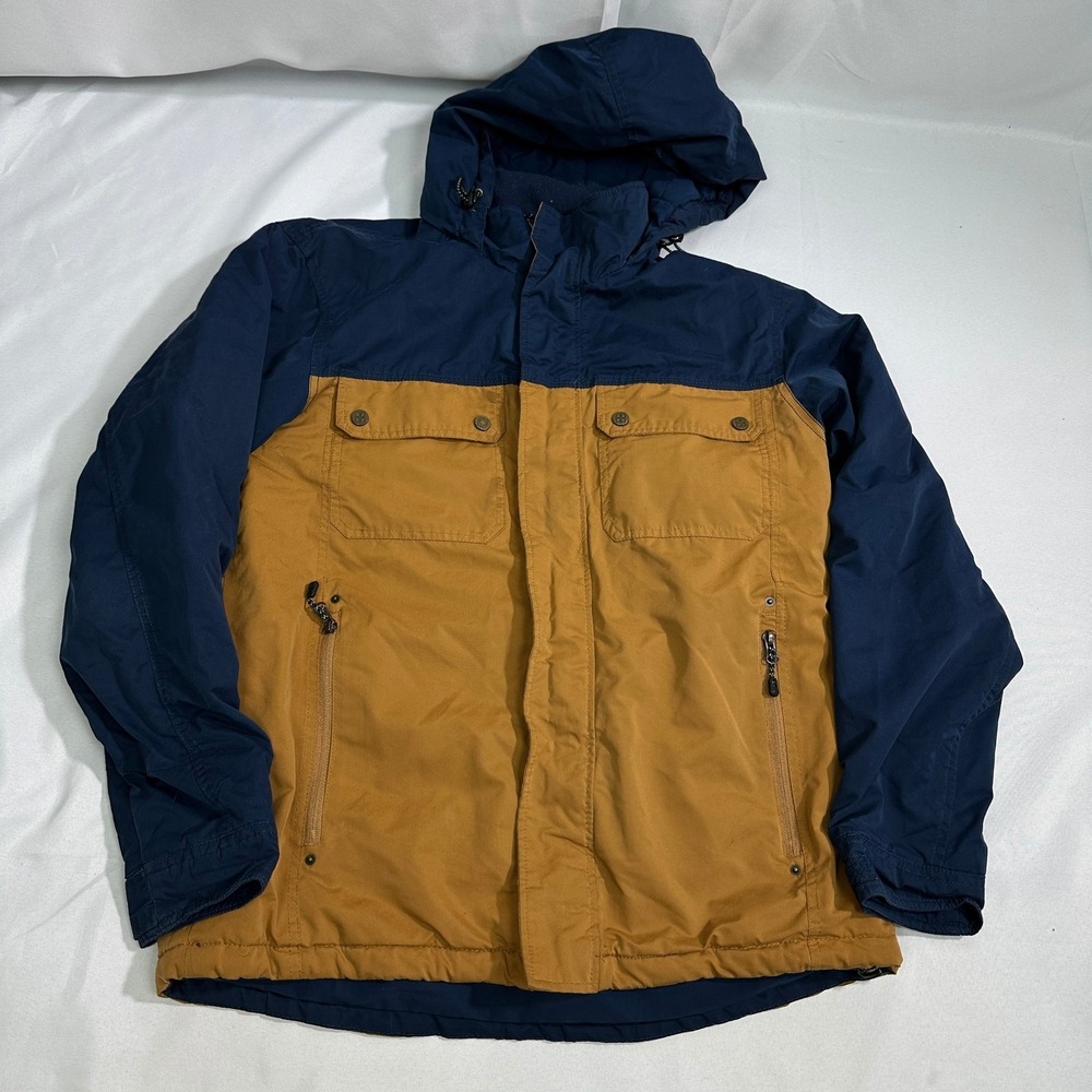 Swiss Tech Men's Jacket Size‎ Small Brown Blue Hooded Insulated Winter Coat